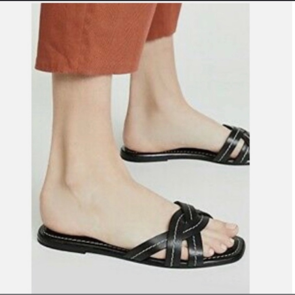 Veronica Beard Maili Slides Black (37.5)